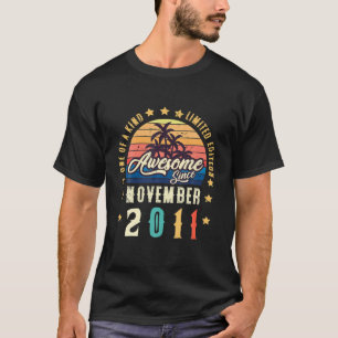 T-shirt Awesome Since November 2011 Vintage 10Th Birthday