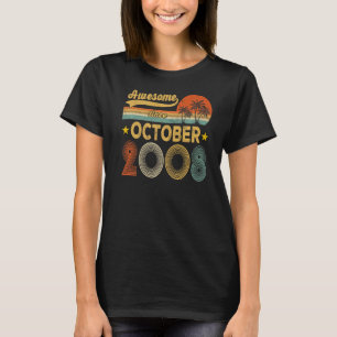 T-shirt Awesome Since October 2008 14 Years Old 14th Birth