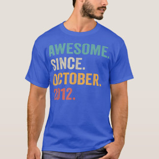 T-shirt Awesome Since October 2012 10th Birthday Gifts 10