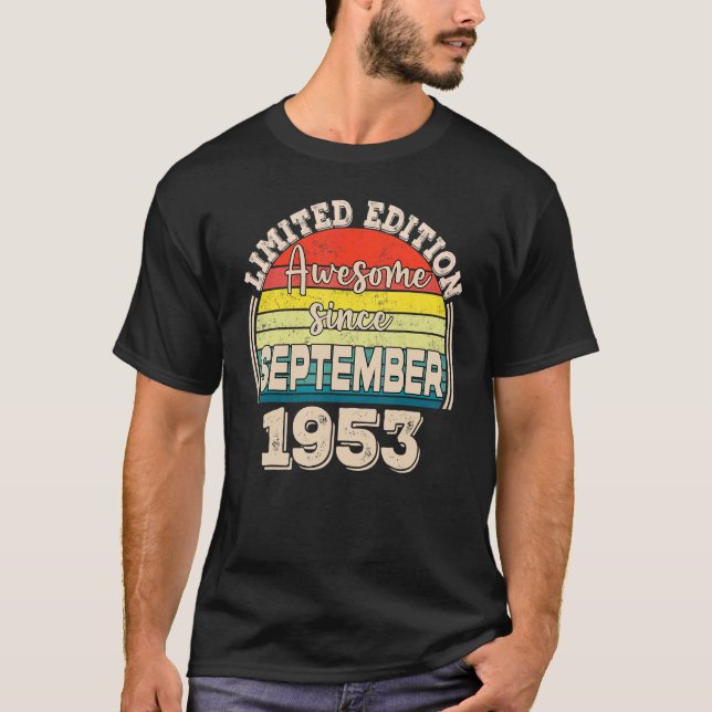 T-shirt Awesome Since September 1953 Born in September Dad (Devant)