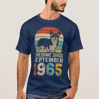 T-shirt Awesome Since September 1965 57th Birthday Gifts D