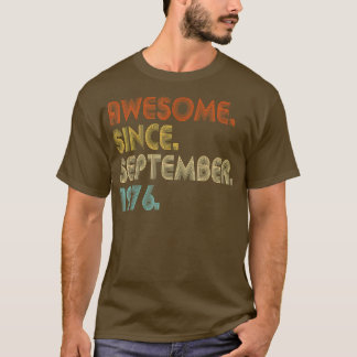 T-shirt Awesome Since September 1976 Vintage 46th Birthday