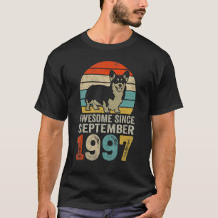 T-shirt Awesome Since September 1997 25th Birthday Dog