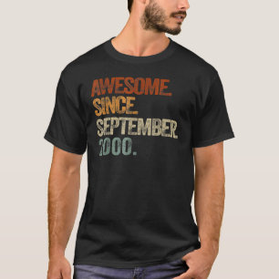T-shirt Awesome Since Septembre 2000 22nd Birthday 22 Year