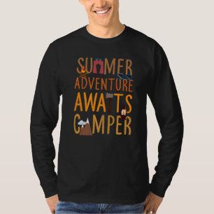 T-shirt Awesome Summer Adventure Await Camper Camping Des