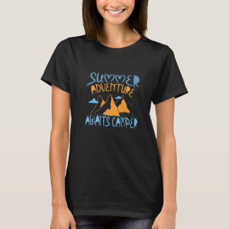 T-shirt Awesome Summer Adventure Awaits Camper Camping Des
