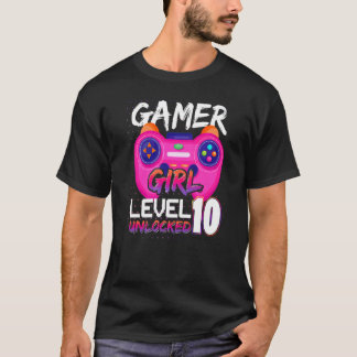 T-shirt Awesome Video Games Controller Level 10 Unlocked G