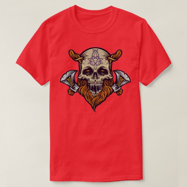 T-shirt Ax de l'ampli crâne viking (Design devant)