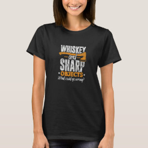 T-shirt Ax Hatchet Jetant Whiskey Et Objets Sharp Dis