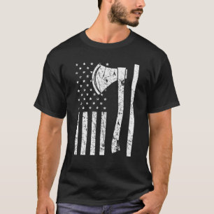 T-shirt Ax Jetant Fier USA Drapeau Vintage Grunge Design