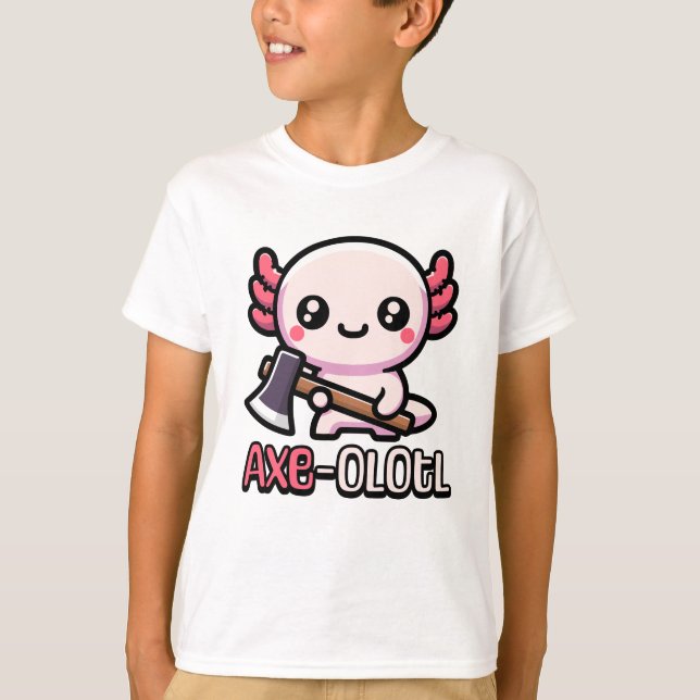 T-shirt Ax-Olotl ! Pun Axolotl mignon (Devant)