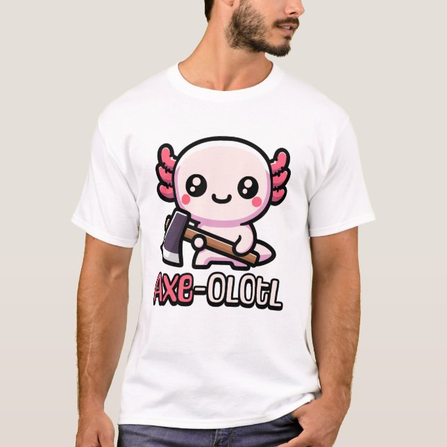 T-shirt Ax-Olotl ! Pun Axolotl mignon (Devant)