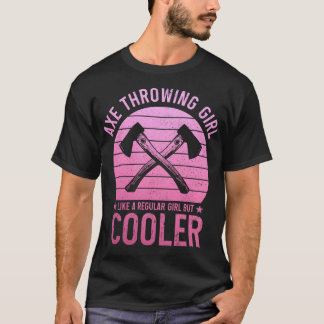 T-shirt Ax Throwing Girl Drôle rose Vintage