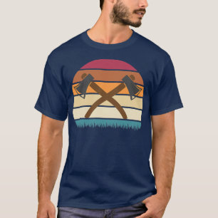 T-shirt Axe Throwing Retro Sunset Light