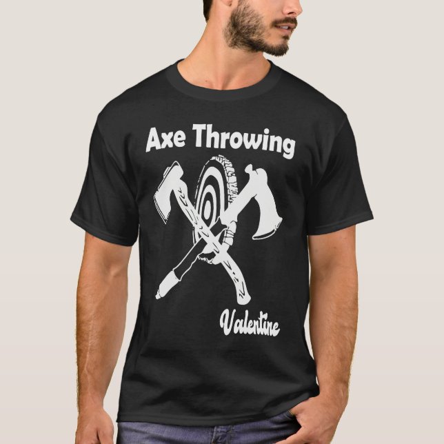 T-shirt Axe Throwing Valentine's Day (Devant)