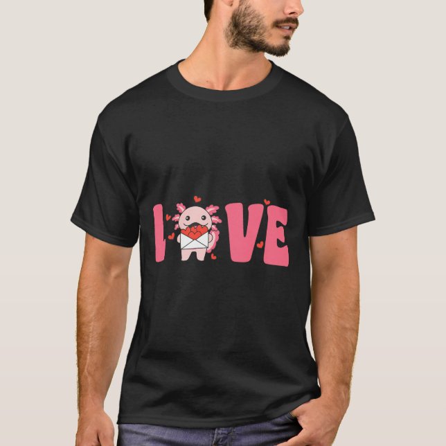 T-shirt Axolotl Animals With Hearts Love Premium Tri-blend (Devant)