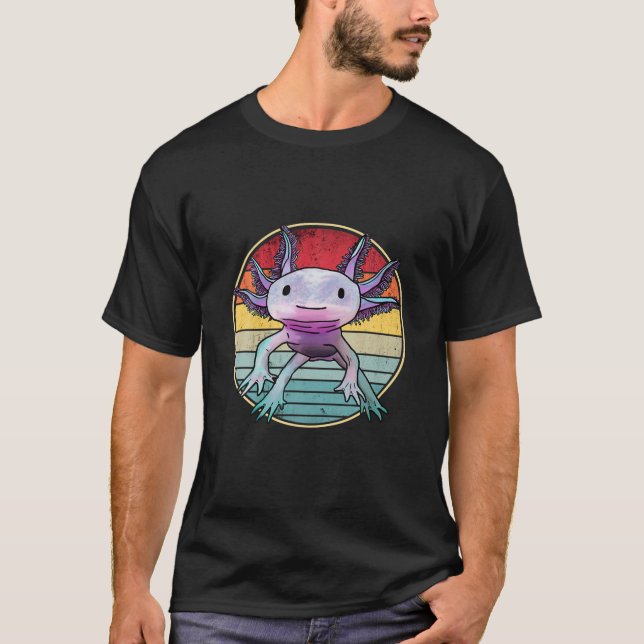 T-shirt Axolotl Cute Axolotl 80S Rétro (Devant)