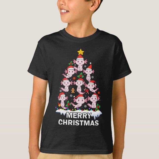 T-shirt Axolotl Feux de Noël Lumières Mel Axolotl Lover F (Devant)