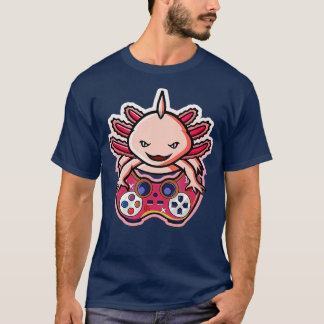 T-shirt Axolotl Fish Playing Gaming Video  Axolotl Lizard 