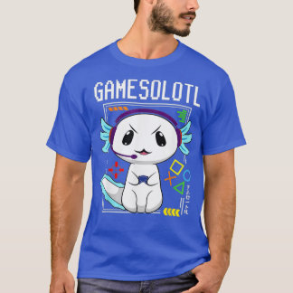 T-shirt Axolotl Gamesolotl  Axolotl Playing Video Games 
