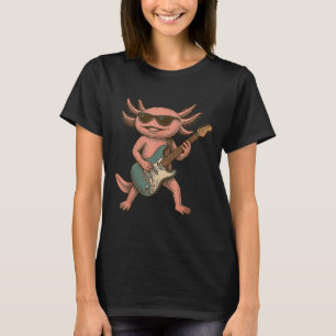T-shirt Axolotl Jouer Guitare Rock Et Roll Cadeaux Hommes