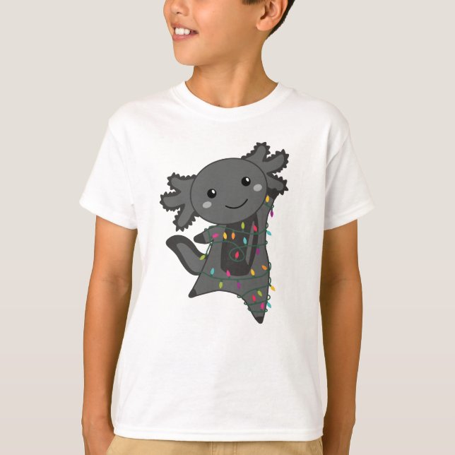 T-shirt Axolotl Joyeux Noël Animaux d'hiver Axolotls (Devant)