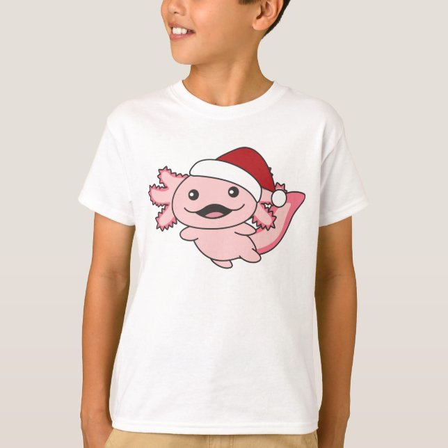 T-shirt Axolotl Joyeux Noël hiver Axolotl (Devant)