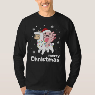 T-shirt Axolotl Llama Alpaca Joyeux animaux de Noël