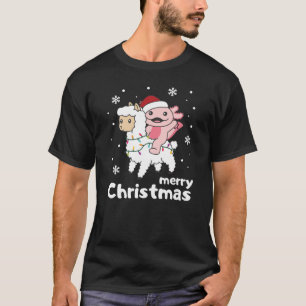 T-shirt Axolotl Llama Alpaca Joyeux animaux de Noël