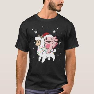 T-shirt Axolotl Llama Alpaca Noël Animaux d'hiver