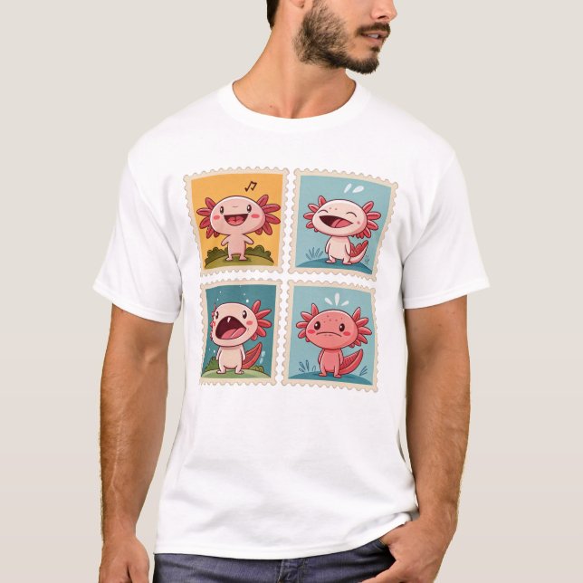T-shirt Axolotl mignon Timbre Axolotl (Devant)