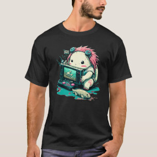 T-shirt Axolotl Poisson Joueur De Jeu Vidéo Lézard Joueur_