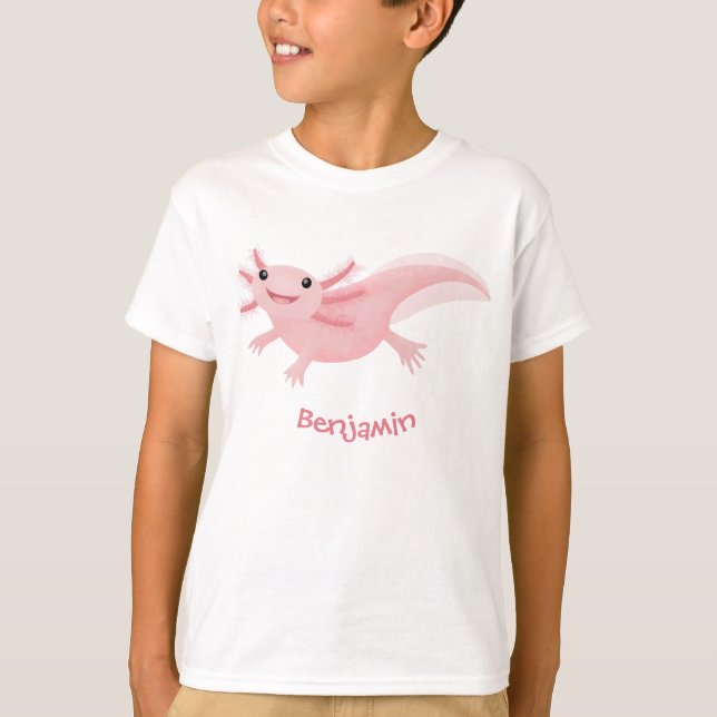 T-shirt axolotl rose pâle (Devant)