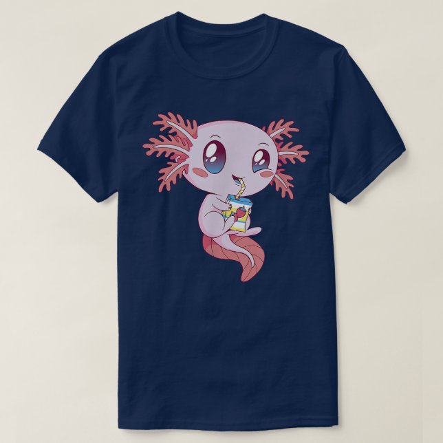 T-shirt Axolotl Snack Sweets Boire Drôle Axolotls Kawaii J (Design devant)