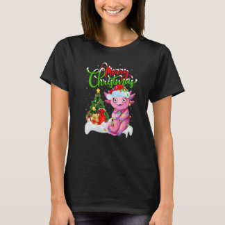 T-shirt Axolotl  Xmas Decorations Santa Axolotl Christmas