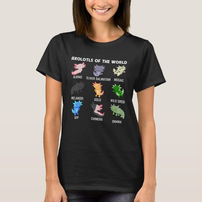 T-shirt Axolotls Of The World Cute Axolotl Fish Sweet Anim (Devant)