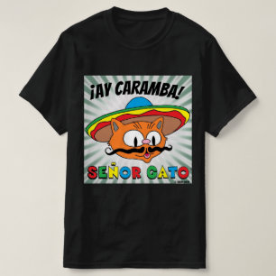T-shirt ¡Ay Caramba! Señor Gato, chat de dessin animé mexi
