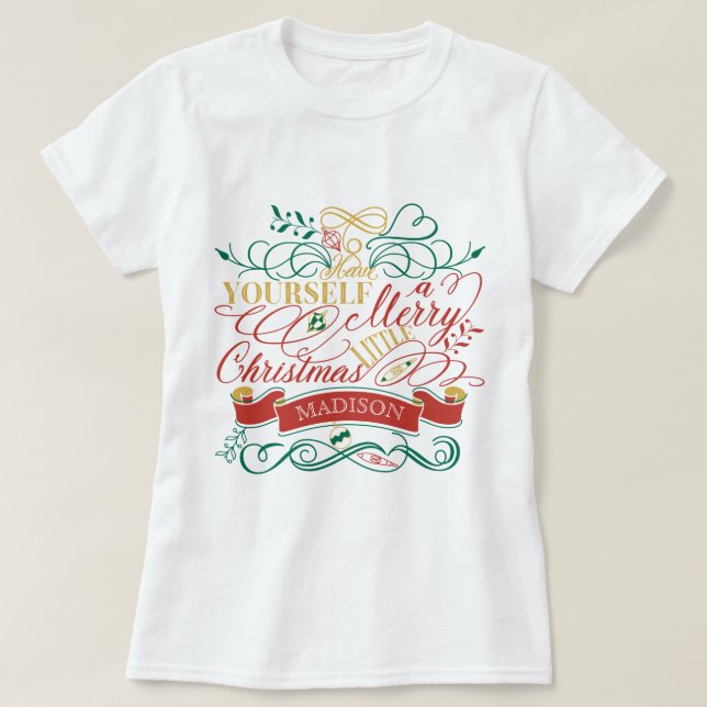 T-shirt Ayez vous-même une joyeuse petite typographie de (Design devant)