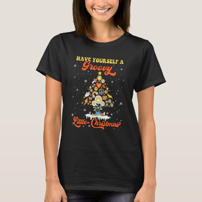 T-shirt Ayez-vous un petit hippie de Noël Super Xma (Devant)