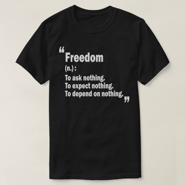 T-shirt Ayn Rand Citation Liberté (Design devant)