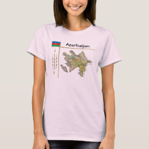 T-Shirt Azerbaïdjan Carte + Drapeau + Titre