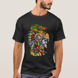 T-shirt Aztec Crâne Jaguar Guerrier Masque Mayan