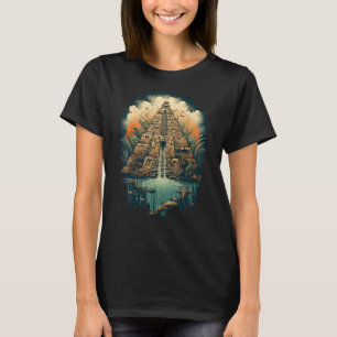 T-shirt Aztec Inka Maya Mystic Jungle Temple Pyramide Grap