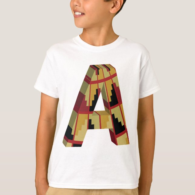 T-shirt Aztec Navajo Pattern Letter A (Devant)