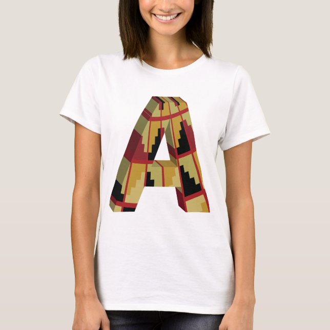 T-shirt Aztec Navajo Pattern Letter A (Devant)