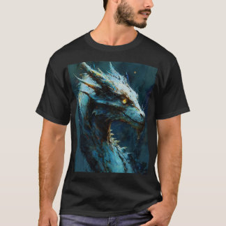 T-shirt Azure Guardian : Fierce Dragon Art