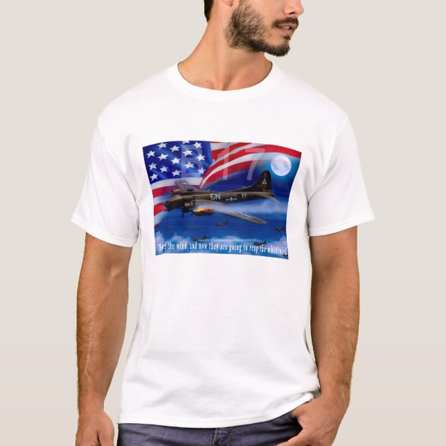 T-shirt B17 avec la citation de Harris de bombardier (Devant)