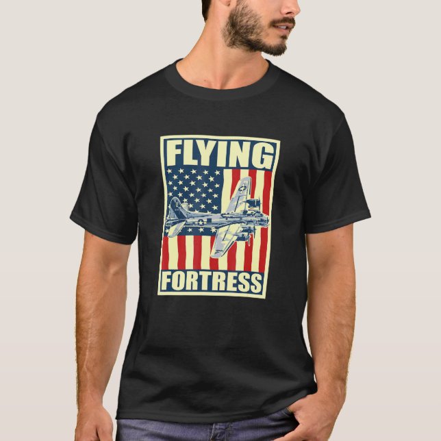 T-shirt B 17 Forteresse Volante Avion Usaf Avion Bomber (Devant)