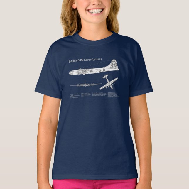T-shirt B-29 Superforteresse - Plan directeur de l'avion A (Devant)