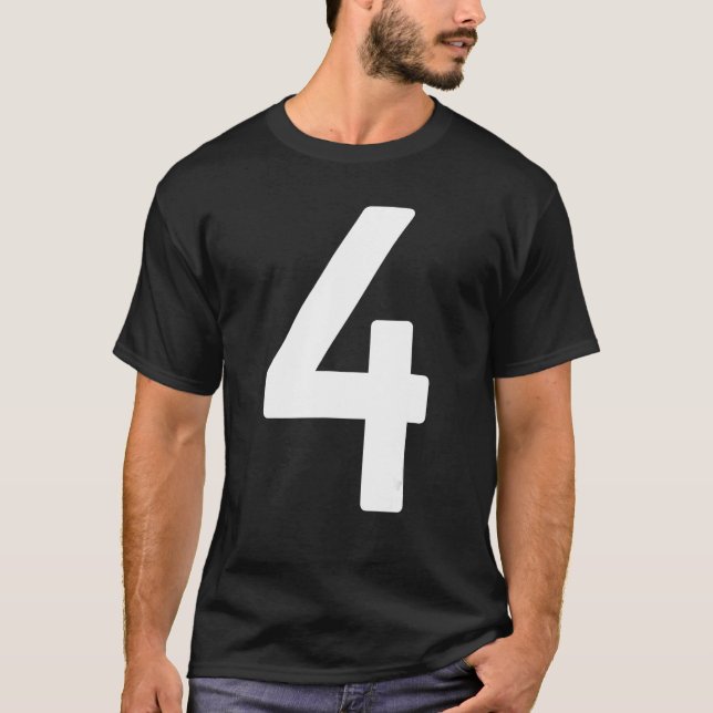 T-shirt B Day Number 4 Monogram Norwester Font Initial Alp (Devant)